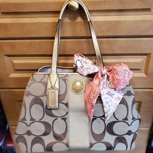 Coach SoHo Carry all Satchel, Gold/Lilac